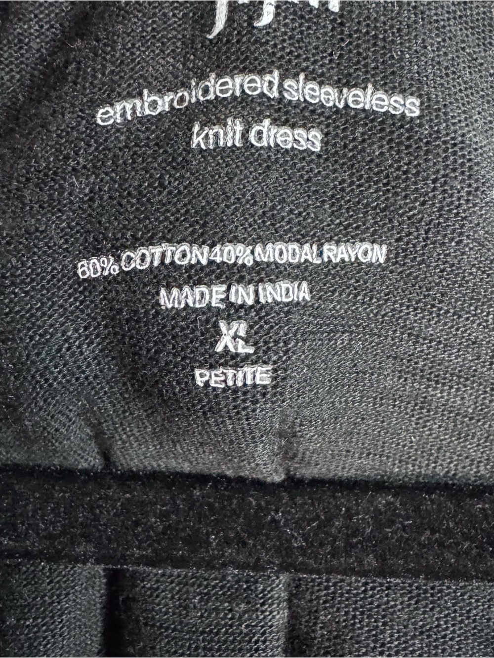 J. Jill Embroidered Sleeveless Knit Dress XL Petite Black Purple Boho - Picture 4 of 5